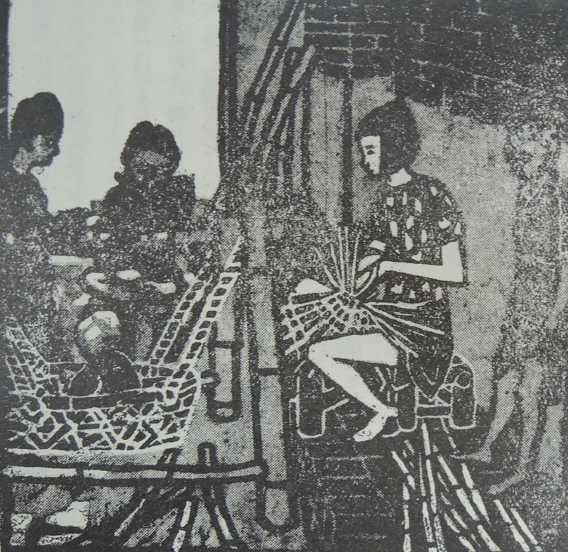 畫家立石鐵臣造訪關廟之後繪製的少女編笠圖